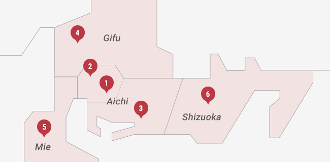 東海地方の地図